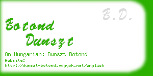 botond dunszt business card